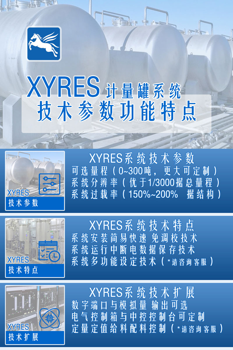 XYRES电子称重式计量罐系统 特点